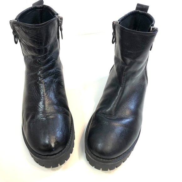 Steve Madden Women Lug Sole Combat Boots with two side zips, leather sz 7,5 - Picture 6 of 6